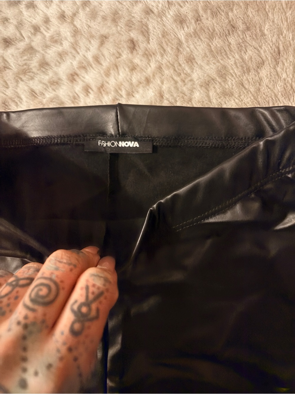 Fashion Nova Black Faux Leather Mini Skirt